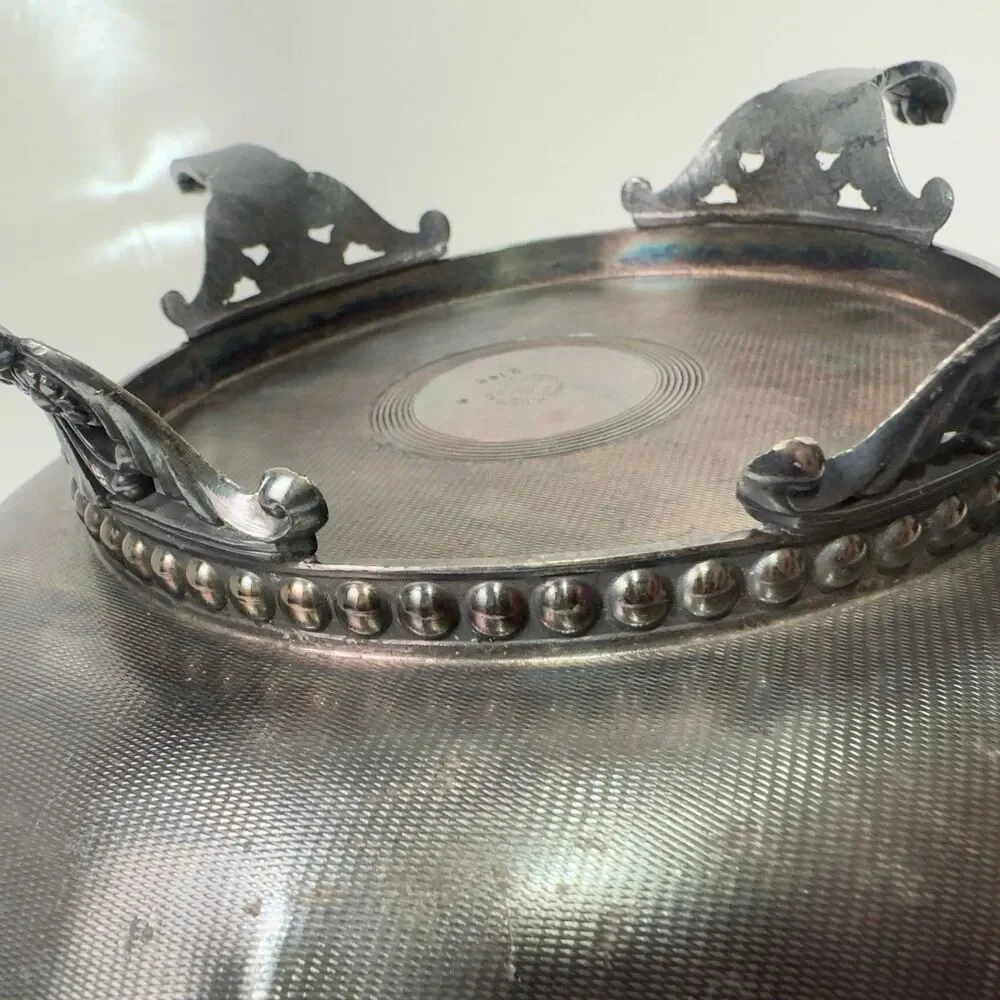 Silver pate James Tufts Tidbit Bowl Handled 1850 to 1890 Vintage True‎ Antique